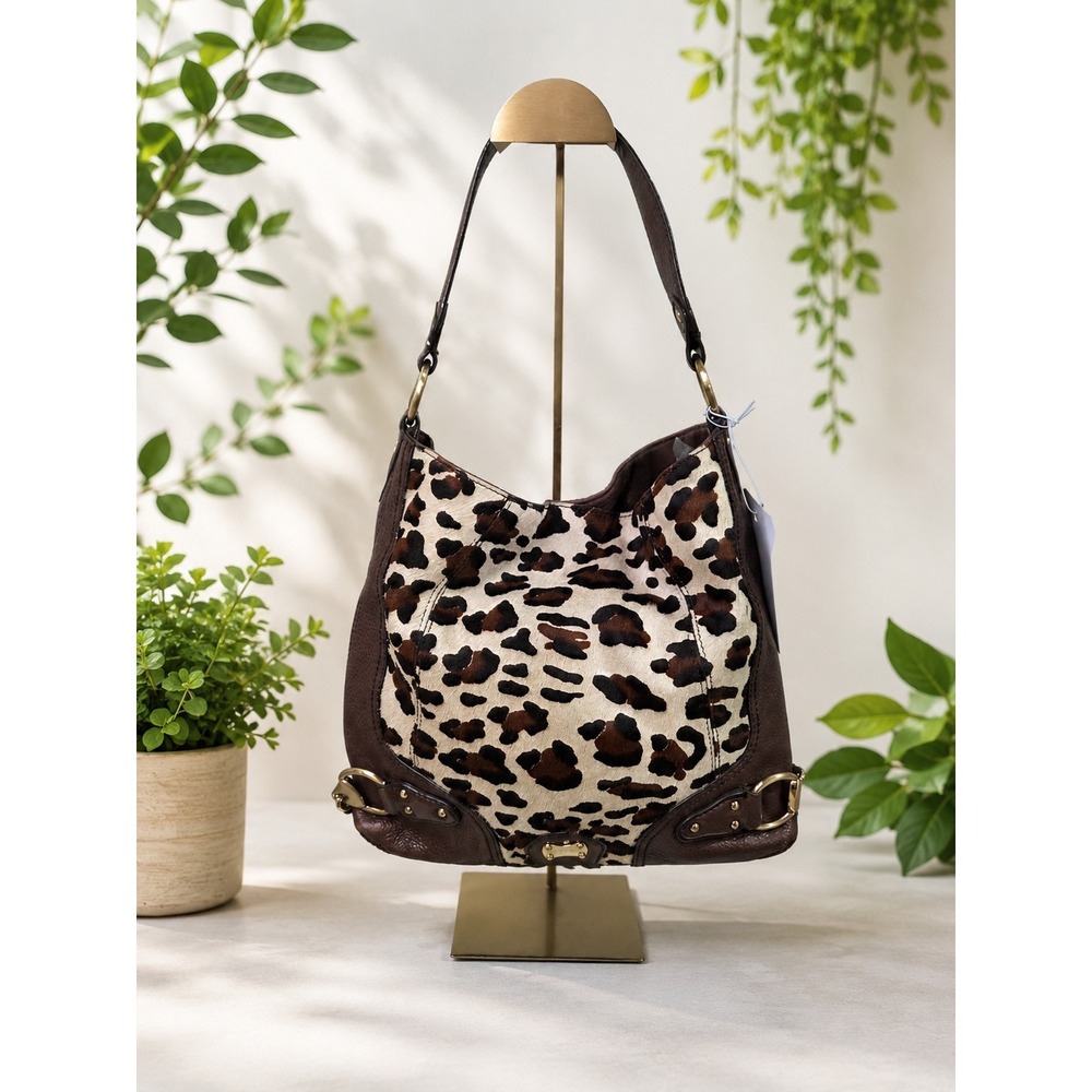 MK147 Michael Kors lepord print calf hair  hobo